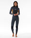 RIP CURL WOMENS DAWN PATROL 4/3 CHEST ZIP - LIGHT BROWN