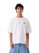 BARNEY COOLS RADIO CROP TEE - WHITE