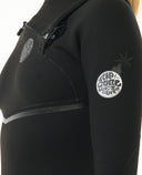 RIP CURL WOMENS E BOMB 43GB CHEST ZIP STEAMER - BLACK