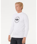 RIP CURL STAPLER UPF LONG SLEEVE RASH VEST - WHITE