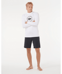 RIP CURL STAPLER UPF LONG SLEEVE RASH VEST - WHITE