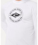RIP CURL STAPLER UPF LONG SLEEVE RASH VEST - WHITE