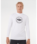 RIP CURL STAPLER UPF LONG SLEEVE RASH VEST - WHITE