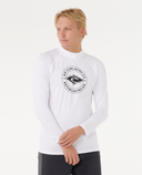 RIP CURL STAPLER UPF LONG SLEEVE RASH VEST - WHITE