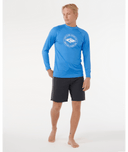 RIP CURL STAPLER UPF LONG SLEEVE RASH VEST - BLUE GUM