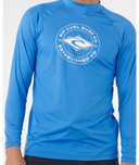 RIP CURL STAPLER UPF LONG SLEEVE RASH VEST - BLUE GUM