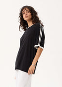 AFENDS SMOKESHOW - OVERSIZED RAGLAN TEE - BLACK
