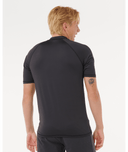 RIP CURL STAPLER UPF SHORT SLEEVE RASH VEST - BLACK
