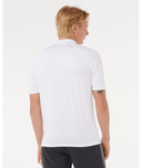 RIP CURL STAPLER UPF SHORT SLEEVE RASH VEST - WHITE