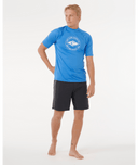 RIP CURL STAPLER UPF SHORT SLEEVE RASH VEST - BLUE GUM