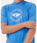 RIP CURL STAPLER UPF SHORT SLEEVE RASH VEST - BLUE GUM