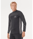 RIP CURL DRIVE UPF LONG SLEEVE RASH VEST - BLACK