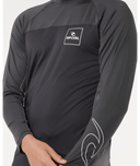 RIP CURL DRIVE UPF LONG SLEEVE RASH VEST - BLACK