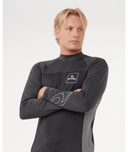 RIP CURL DRIVE UPF LONG SLEEVE RASH VEST - BLACK