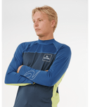 RIP CURL DRIVE UPF LONG SLEEV RASH VEST - LIGHT NAVY