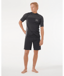 RIP CURL DRIVE UPF SHORT SLEEVE RASH VEST - BLACK