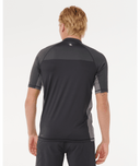 RIP CURL DRIVE UPF SHORT SLEEVE RASH VEST - BLACK