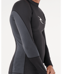 RIP CURL WAVES UPF PERFORMANCE LONG SLEEVE RASH VEST - BLACK