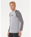 RIP CURL SHOCK UPF LONG SLEEVE RASH VEST - GREY MARLE