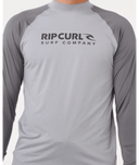 RIP CURL SHOCK UPF LONG SLEEVE RASH VEST - GREY MARLE