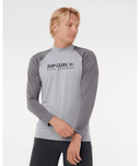 RIP CURL SHOCK UPF LONG SLEEVE RASH VEST - GREY MARLE