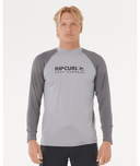 RIP CURL SHOCK UPF LONG SLEEVE RASH VEST - GREY MARLE
