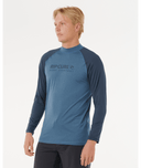 RIP CURL SHOCK UPF LONG SLEEVE RASH VEST - NAVY MARLE