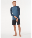 RIP CURL SHOCK UPF LONG SLEEVE RASH VEST - NAVY MARLE