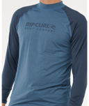 RIP CURL SHOCK UPF LONG SLEEVE RASH VEST - NAVY MARLE