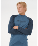 RIP CURL SHOCK UPF LONG SLEEVE RASH VEST - NAVY MARLE