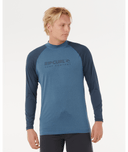 RIP CURL SHOCK UPF LONG SLEEVE RASH VEST - NAVY MARLE