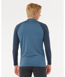 RIP CURL SHOCK UPF LONG SLEEVE RASH VEST - NAVY MARLE