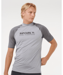 RIP CURL SHOCK UPF SHORT SLEEVE RASH VEST - GREY MARLE