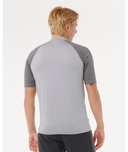 RIP CURL SHOCK UPF SHORT SLEEVE RASH VEST - GREY MARLE