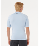 RIP CURL WAVES UPF PERFORMANCE SHORT SLEEVE RASH VEST - BLUE WIND