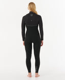 RIP CURL WOMENS E BOMB CHEST ZIP 4/3MM - BLACK