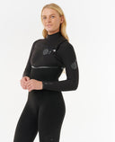 RIP CURL WOMENS E BOMB CHEST ZIP 4/3MM - BLACK