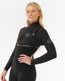 RIP CURL WOMENS E BOMB CHEST ZIP 4/3MM - BLACK