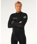 TRAD BACK ZIP 3/2mm - BLACK