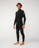 RIP CURL ELASTO 3/MM ZIP FREE WETSUIT - BLACK
