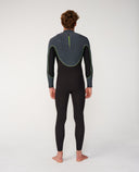 RIP CURL ELASTO 3/2MM ZIP FREE WETSUIT - CHARCOAL LIME