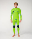RIP CURL ELASTO 3/2MM ZIP FREE WETSUIT - CHARCOAL LIME