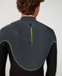 RIP CURL ELASTO 3/2MM ZIP FREE WETSUIT - CHARCOAL LIME
