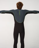 RIP CURL ELASTO 3/2MM ZIP FREE WETSUIT - CHARCOAL LIME