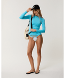 CLASSIC SURF UPF BRUSHED LONG SLEEVE RASH VEST - SKY BLUE