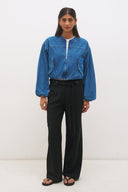 MON RENN MABEL BOMBER JACKET - MID BLUE