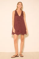 MON RENN ALERIA MINI DRESS - PLUM CONTRAST