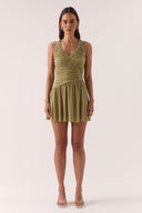 RUA RACER MINI DRESS - SOFT OLIVE