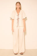 MON RENN ALERIA TOP - CREAM CONTRAST