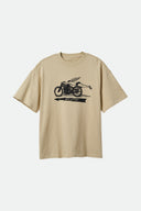 BRIXTON 20TH ANNIVERSARY FLYER HW RELAXED TEE - CREAM CLASSIC WASH